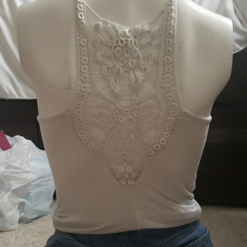 Lace back top